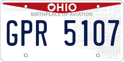 OH license plate GPR5107