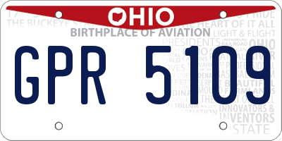 OH license plate GPR5109