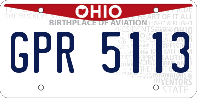 OH license plate GPR5113