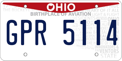 OH license plate GPR5114
