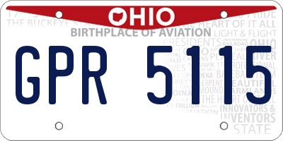 OH license plate GPR5115