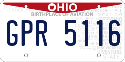 OH license plate GPR5116