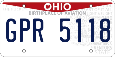 OH license plate GPR5118