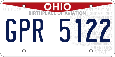OH license plate GPR5122