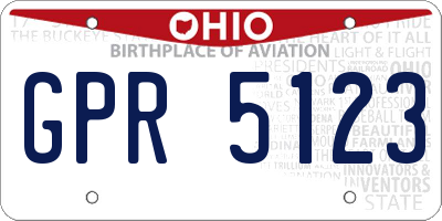 OH license plate GPR5123