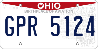 OH license plate GPR5124