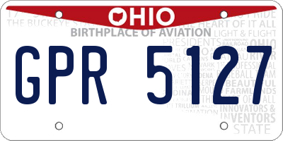 OH license plate GPR5127