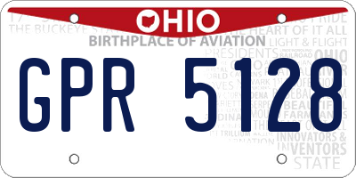 OH license plate GPR5128