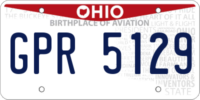 OH license plate GPR5129