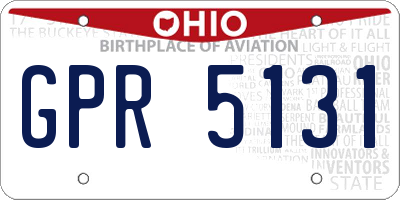 OH license plate GPR5131