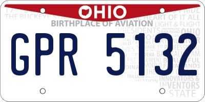OH license plate GPR5132