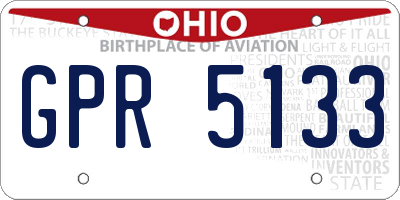 OH license plate GPR5133
