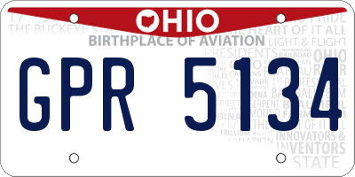 OH license plate GPR5134