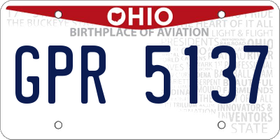 OH license plate GPR5137
