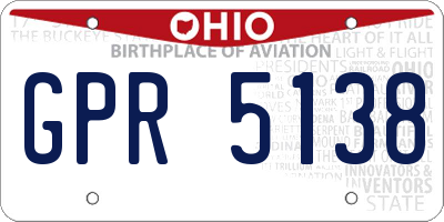 OH license plate GPR5138