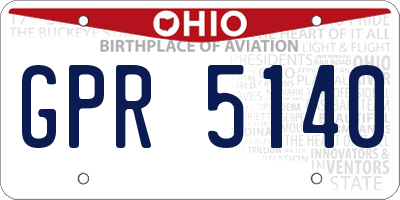 OH license plate GPR5140
