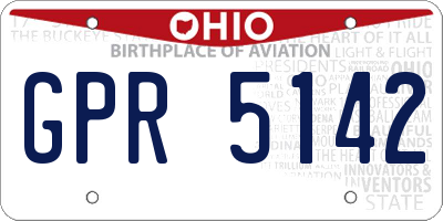 OH license plate GPR5142