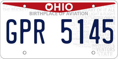 OH license plate GPR5145