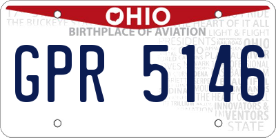 OH license plate GPR5146