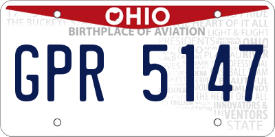 OH license plate GPR5147