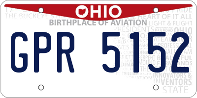 OH license plate GPR5152