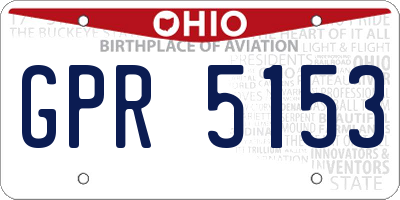 OH license plate GPR5153