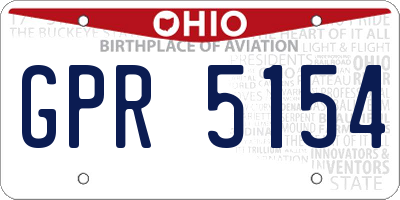 OH license plate GPR5154