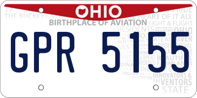 OH license plate GPR5155
