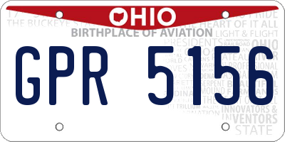OH license plate GPR5156