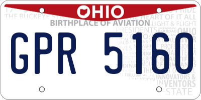 OH license plate GPR5160
