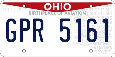 OH license plate GPR5161