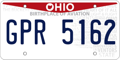 OH license plate GPR5162