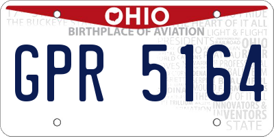 OH license plate GPR5164
