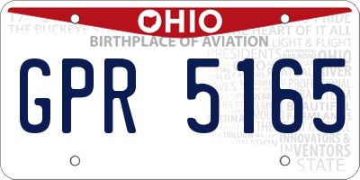OH license plate GPR5165