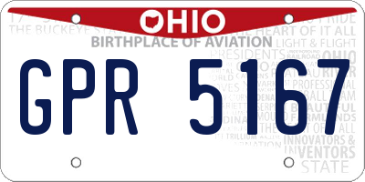 OH license plate GPR5167