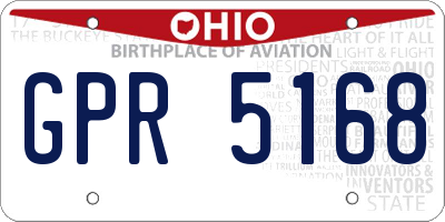 OH license plate GPR5168