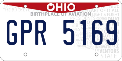 OH license plate GPR5169