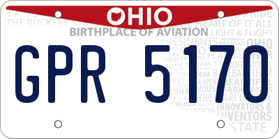 OH license plate GPR5170
