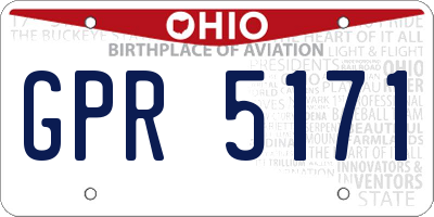 OH license plate GPR5171