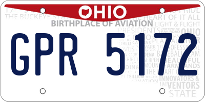 OH license plate GPR5172