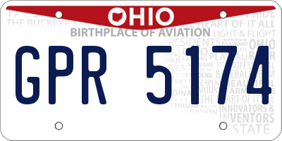 OH license plate GPR5174