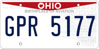 OH license plate GPR5177