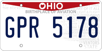 OH license plate GPR5178