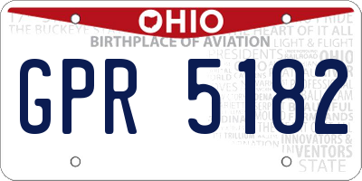 OH license plate GPR5182