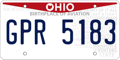 OH license plate GPR5183