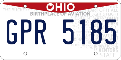 OH license plate GPR5185