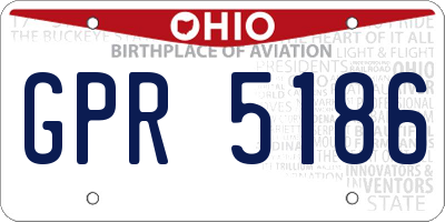 OH license plate GPR5186