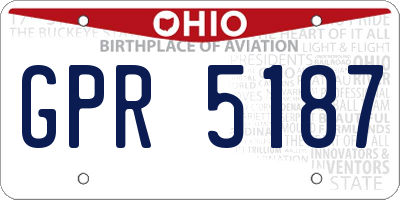 OH license plate GPR5187