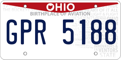 OH license plate GPR5188