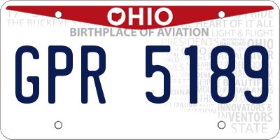 OH license plate GPR5189